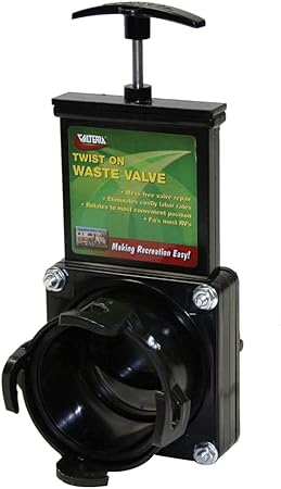Photo 1 of Valterra T58 Twist-On Waste Valve, Mess-Free Waste Valve for RV's, Campers, Trailers
