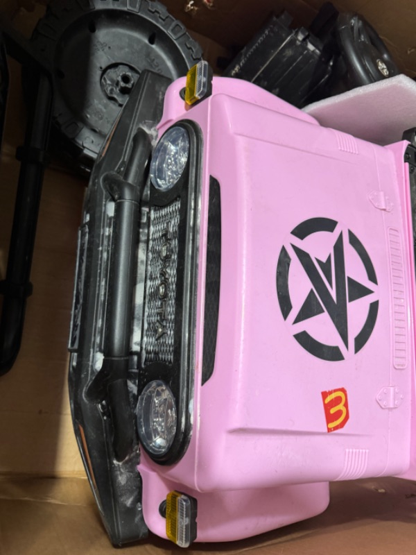 Photo 5 of Costzon Ride on Car, 12V 7Ah Licensed Toyota FJ Cruiser Electric Car w/Remote Control, Shock Suspension, LED Lights & Music, Kids Car to Drive for Toddlers Aged 37-96 Months Old (Pink)