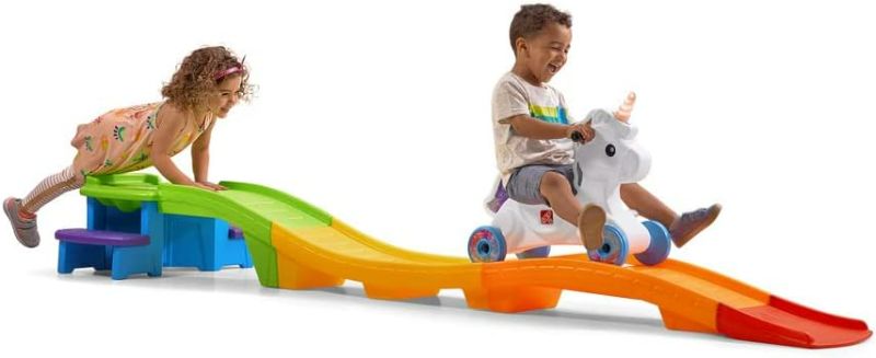 Photo 1 of ***NOT REFUNDABLE - NOT FUNCTIONAL - FOR PARTS ONLY - SEE COMMENTS***
Step2 Unicorn Up & Down Roller Coaster Toy for Kids, Ride On Push Car, Indoor/Outdoor Playset, Toddler Ages 2 - 5 years old, Compact Storage, Max Weight 50 lb., Multicolor