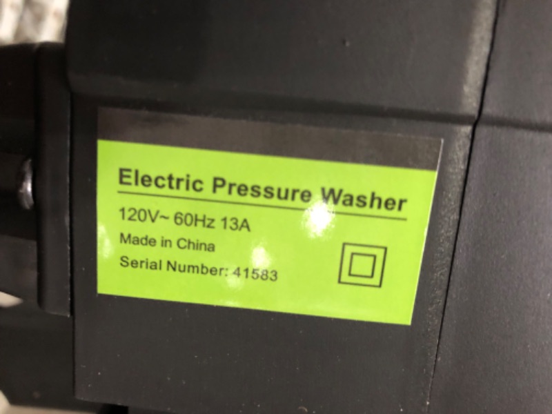 Photo 4 of ***USED - MISSING PARTS - UNABLE TO TEST - SEE PICTURES***
PowRyte Electric Pressure Washer, Brass Foam Cannon, 4 Different Pressure Tips, Power Washer, 4200 PSI 2.6 GPM