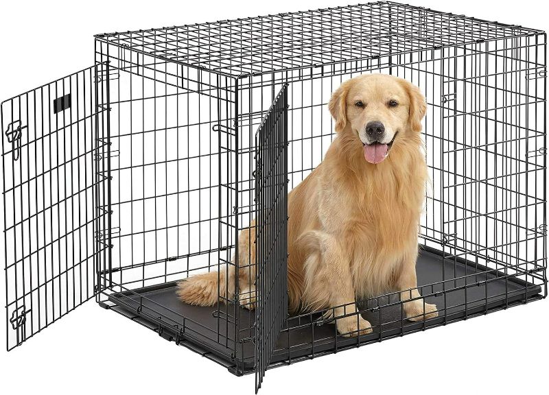 Photo 1 of ***USED - BENT - WARPED - NO PACKAGING - SEE PICTURES - LIKELY MISSING PARTS***
Midwest Homes for Pets Ginormous Double Door 54-Inch Dog Crate for XXL Dogs Breeds; Great Dane, Mastiff, St. Bernard, Drop Pin Assembly Requires Two People; Divider Panel Not 