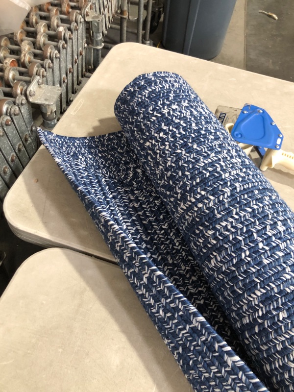Photo 1 of **READ NOTES*
Superior Indoor/Outdoor Area Rug, Dual-Tone Reversible Braided Floor Decor for Patio, Front Porch, Entryway, Living Room, Office, Nursery, Artistic Home, 5' x 8', Denim Blue-White 5ft x 8ft Denim Blue-white
