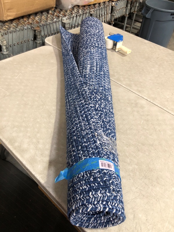 Photo 1 of **READ NOTES*
Superior Indoor/Outdoor Area Rug, Dual-Tone Reversible Braided Floor Decor for Patio, Front Porch, Entryway, Living Room, Office, Nursery, Artistic Home, 5' x 8', Denim Blue-White 5ft x 8ft Denim Blue-white