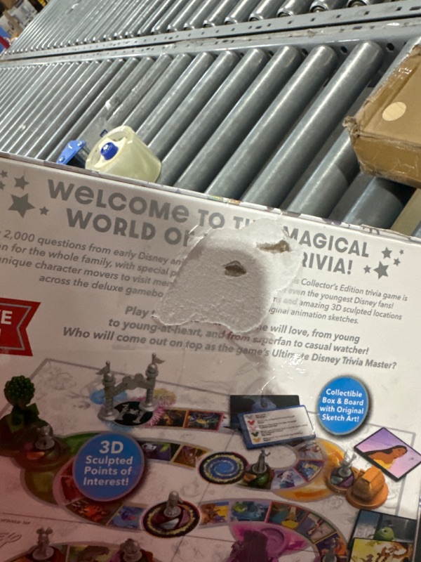 Photo 1 of **USED READ NOTES**PlayMonster The Magical World of Disney Trivia: 100 Years of Wonder Trivia Board Game Cards for Children with Disney + Pixar Art, Exclusive Pin, for Kids Ages 6+