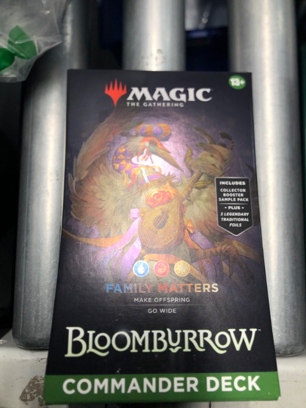 Photo 2 of **NONREFUNDABLE** Magic: The Gathering Bloomburrow Commander Deck - Family Matters (100-Card Deck, 2-Card Collector Booster Sample Pack + Accessories)
