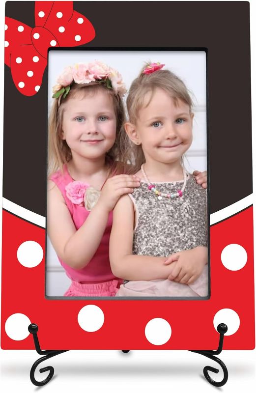 Photo 1 of **MINOR SCRATCHES**
YKYENR Bow-knot & Spot Wooden Picture Frame With A Stand, 4x6 Cartoon Theme Vertical Photo Frame For Girls, Birthday Gifts, Home Decorations 6 Pack