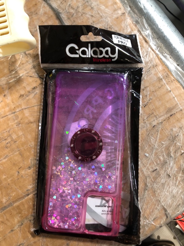 Photo 1 of Galaxy Wireless Phone Case for Samsung Galaxy S20 Plus/S20+ 5G Case Kickstand w/TPU Screen Protector Liquid Quicksand Glitter Bling Girls Women [Shock Proof] - Ring Pink/Purple