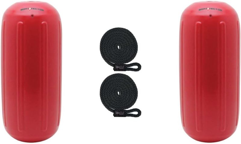 Photo 1 of Extreme Max 3006.7477.2 BoatTector HTM Inflatable Fender Value 2-Pack - 8.5" x 20", Bright Red
