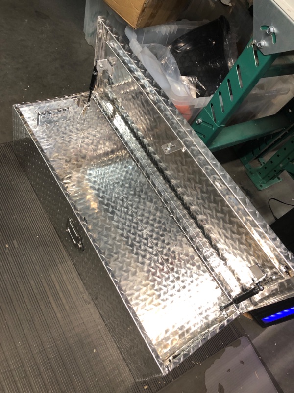Photo 2 of ***DAMAGED - SEE COMMENTS***
Diamond Plate Tool Box with Side Handle and Lock Keys, 39"x13"x10", Silver