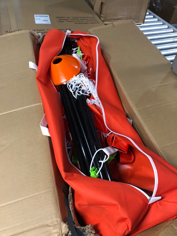 Photo 10 of GoSports Elite Futsal Soccer Goal - 3M x 2M Size, Foldable Bow Type Frame and Net - Play & Train Like The Pros, Includes Carry Bag and Agility Cones, Red