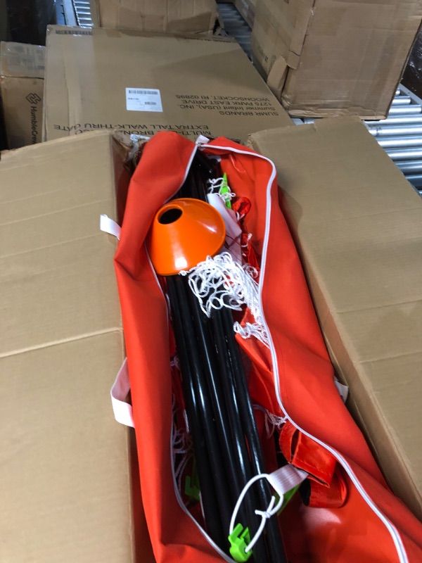 Photo 8 of GoSports Elite Futsal Soccer Goal - 3M x 2M Size, Foldable Bow Type Frame and Net - Play & Train Like The Pros, Includes Carry Bag and Agility Cones, Red