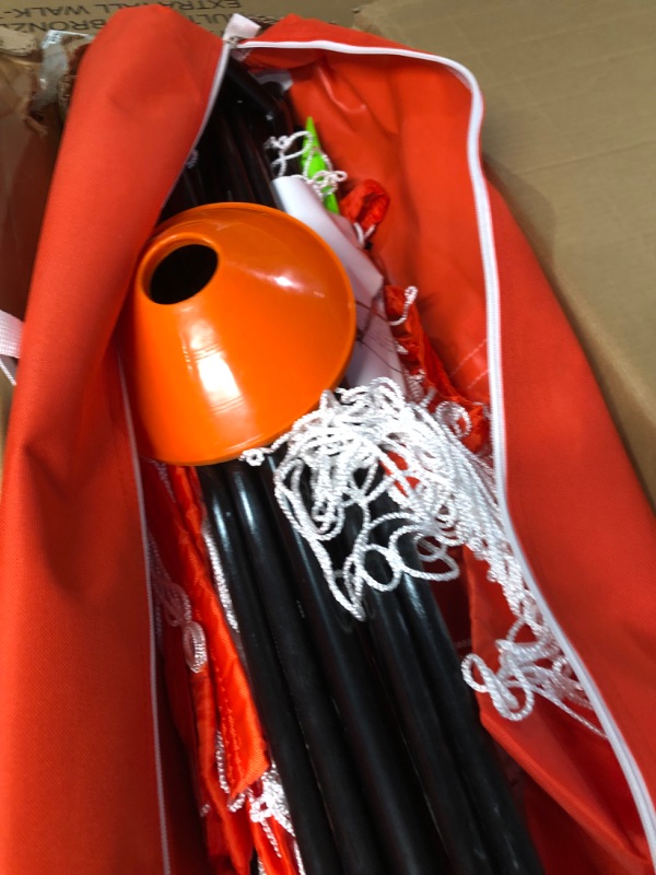 Photo 3 of GoSports Elite Futsal Soccer Goal - 3M x 2M Size, Foldable Bow Type Frame and Net - Play & Train Like The Pros, Includes Carry Bag and Agility Cones, Red