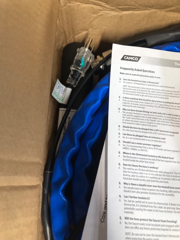 Photo 1 of Camco Heated Drinking Water Hose, - 20° F, 25-Foot, 5/8-Inch ID 25' Cold Weather (Freeze Protection to - 20?F) Standard Packaging