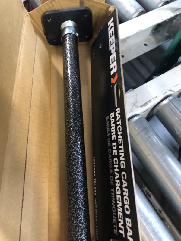 Photo 1 of Keeper - Ratcheting Cargo Bar - Black/Silver, Adjustable From 40"-70"