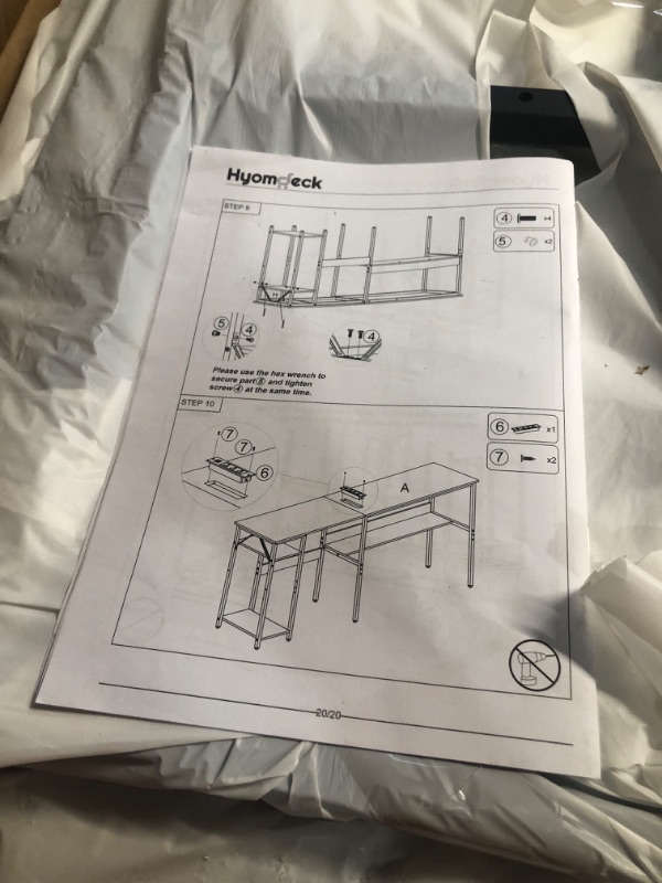 Photo 6 of *MISSING PARTS*NON-FUNCTIONAL*
Reversible L Shaped Gaming Desk with Power Outlets and USB Charging Ports, Gray Oak