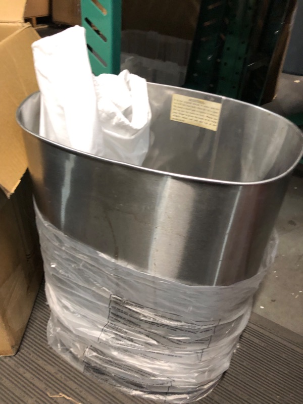 Photo 2 of *NON FUNCTIONAL* SIGNS OF USAGE/OPENED
iTouchless SoftStep 13.2 Gallon Kitchen Step Trash Can with Advance Odor Filter System, New Model 50 L & Gentle Lid Open and Close & Odor Removers 3-Pack Biodegradable Deodorizer 13 Gal Silver With Absorbx Filter Tra