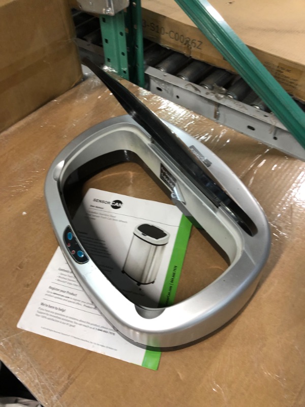 Photo 4 of *NON FUNCTIONAL* SIGNS OF USAGE/OPENED
iTouchless SoftStep 13.2 Gallon Kitchen Step Trash Can with Advance Odor Filter System, New Model 50 L & Gentle Lid Open and Close & Odor Removers 3-Pack Biodegradable Deodorizer 13 Gal Silver With Absorbx Filter Tra