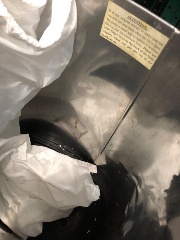 Photo 3 of *NON FUNCTIONAL* SIGNS OF USAGE/OPENED
iTouchless SoftStep 13.2 Gallon Kitchen Step Trash Can with Advance Odor Filter System, New Model 50 L & Gentle Lid Open and Close & Odor Removers 3-Pack Biodegradable Deodorizer 13 Gal Silver With Absorbx Filter Tra