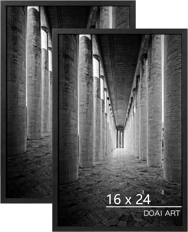 Photo 1 of (READ FULL POST) 16x24 Poster Frame 2 Pack Black,16x24 Picture Frame for Horizontal or Vertical Wall Mounting, Durable Scratch-proof Safe and Artistic Large Photo Frame Wall Art
