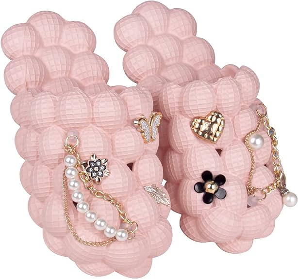 Photo 1 of Bubble Slides for Women Men, Funny Massage Cloud Slippers with Charms, Non-Slip Spa Sandals (size 43-44)