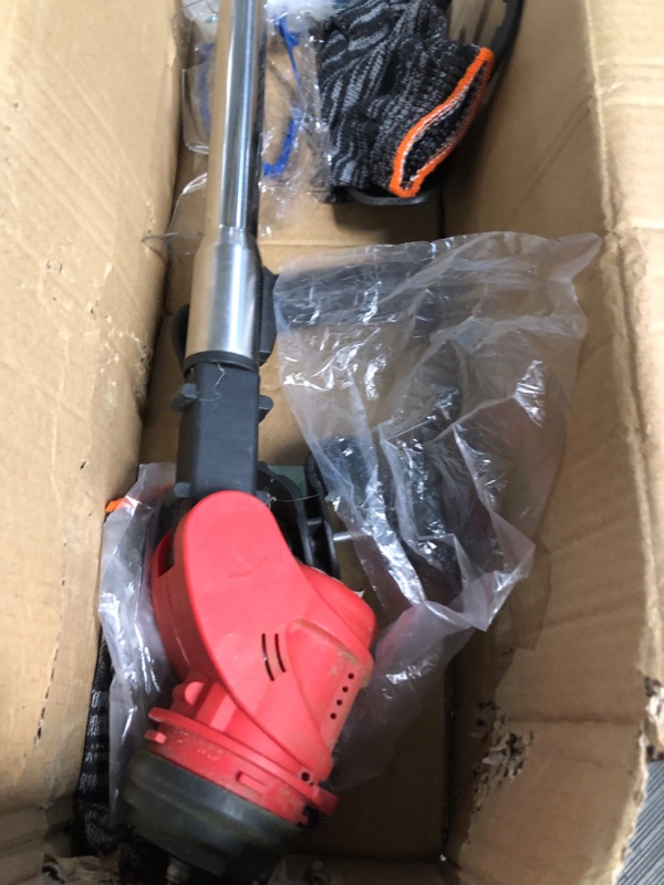 Photo 3 of ***USED - NO BATTERY - MISSING ACESSORIES - UNABLE TO TEST***
Electric Weed Eater,Lawn Mower,12V 2000mAh 2 Batteries Cordless Handle Lightweight String Trimmer,3 in 1 Telescopic Rod 450W Powered 