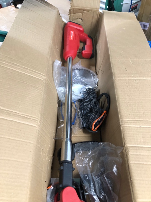 Photo 2 of ***USED - NO BATTERY - MISSING ACESSORIES - UNABLE TO TEST***
Electric Weed Eater,Lawn Mower,12V 2000mAh 2 Batteries Cordless Handle Lightweight String Trimmer,3 in 1 Telescopic Rod 450W Powered 