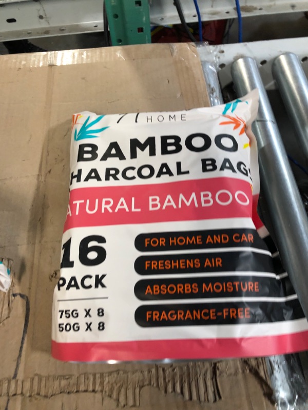 Photo 3 of (16 Pack) Bamboo Charcoal Air Purifying Bag - Charcoal Bags Odor Absorber, for Car, Home & Shoes - Activated Charcoal , Fragrance-Free Odor Eliminator (8x75g, 8x50g)