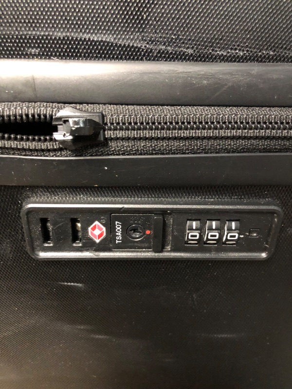 Photo 6 of *** missing zipper pull*** LEVEL8 Trunk Luggage, 28 Inch with Spinner Wheels, Black 
