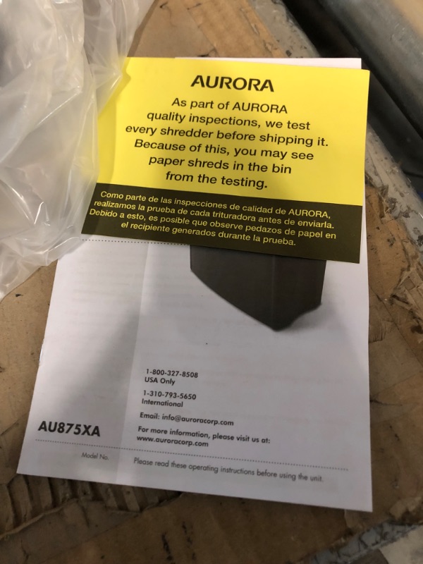 Photo 4 of Aurora Au875xa 8-Sheet Crosscut Paper and Credit Card Shredder