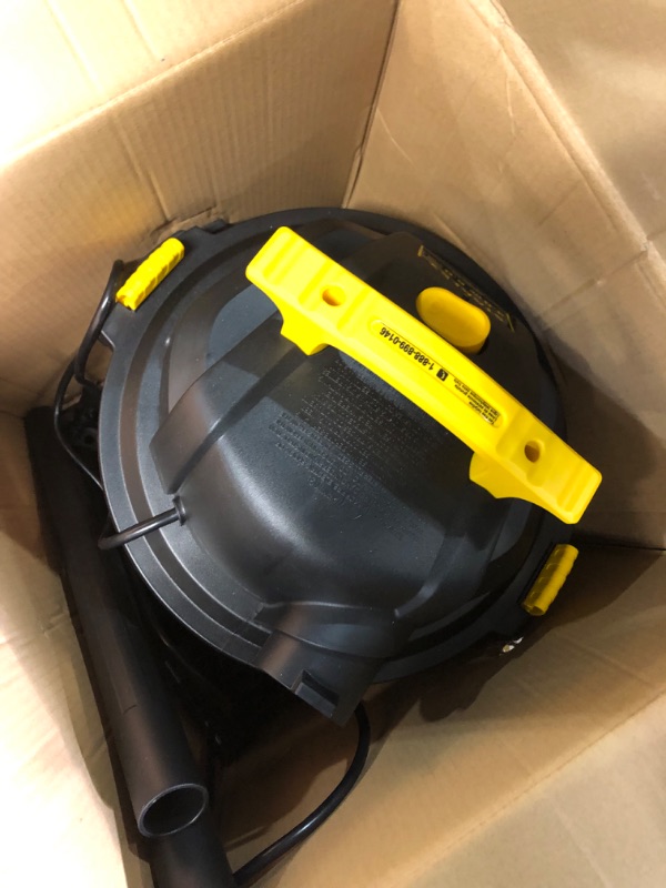 Photo 4 of Stanley SL18116 Wet/Dry Vacuum, 6 Gallon, 4 Horsepower, Stainless Steel Tank, 4.0 HP, Silver+yellow