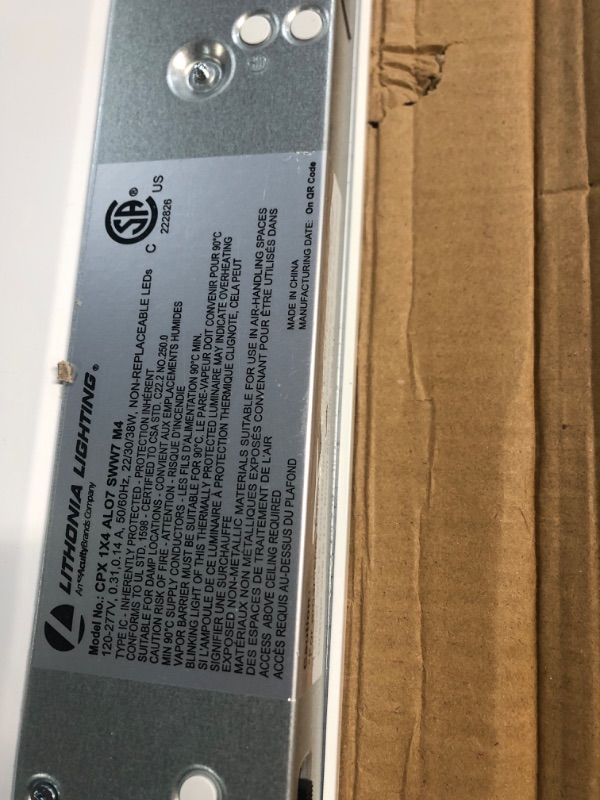 Photo 3 of *Damaged* Lithonia Lighting CPX 1X4 ALO7 SWW7 M4 CPX LED 1 x 4 Switchable White Flat Panel Switchable Lumens 1 ft. x 4 ft. 3500K | 4000K | 5000K