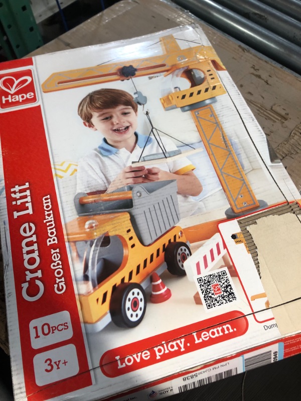 Photo 2 of Award Winning Hape Playscapes Crane Lift Playset Yellow, L: 17.8, W: 16.5, H: 21.2 inch