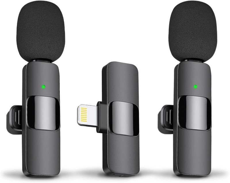 Photo 1 of MAYBESTA Professional Wireless Lavalier Lapel Microphone for iPhone, iPad - Cordless Omnidirectional Condenser Recording Mic for Interview Video Podcast Vlog YouTube