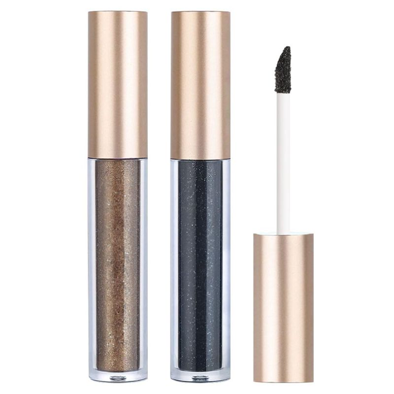 Photo 1 of * SET OF THREE, NO RETURNS * CAKAILA 2Pcs Brown Black Liquid Metallic Glitter Eyeshadow Stick Set, Opaque, Gel-Based Formula, Long Lasting, Quick-Drying, Multi-Dimensional Eye Makeup