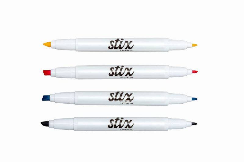 Photo 1 of STIX Alcohol Markers Set, Dual Tip Permanent Markers, Assorted Colors, Fine and Chisel Point Markers, 4 Count