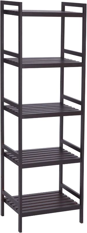 Photo 1 of * FOR PARTS ONLY * SONGMICS Adjustable Storage Shelf Rack, 5-Tier Multifunctional Shelving Unit Stand Tower, Bookcase for Bathroom Living Room Kitchen 17.7 x 12.4 x 55.9 inches, Holds up to 132 lb, Brown UBCB75BR