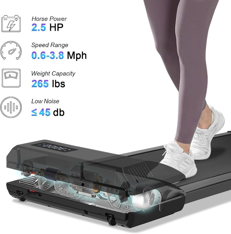 Photo 6 of (READ FULL POST) Yemsd Walking Pad, Under Desk Treadmill 2.25HP, Walking Pad Treadmill for Home Office with LED Display, Remote Controller, 242LBS Weight Capacity Black