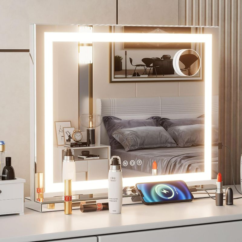 Photo 1 of ***USED - NO POWER CORD - UNABLE TO TEST***
RICHTOP Large Vanity Mirror with Lights?Led Makeup Mirror, 23×18 Inch Lighted Makeup Mirror