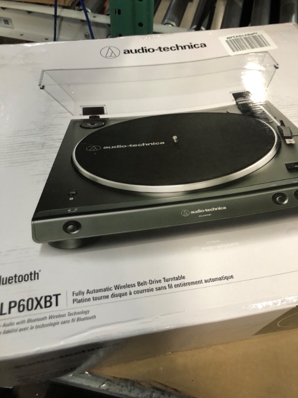 Photo 1 of Audio-Technica AT-LP60XBT-BK Fully Automatic Bluetooth Belt-Drive Stereo Turntable, Black, Hi-Fi, 2 Speed, Dust Cover, Anti-Resonance, Die-cast Aluminum Platter Black Wireless Turntable