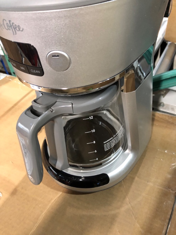 Photo 2 of **NONREFUNDABLE**FOR PARTS OR REPAIR**SEE NOTES**
Mr. Coffee 31160393 Easy Measure 12 Cup Programmable Digital Coffee Maker Machine with Built In Water Filtration and Measuring Scoop, Silver