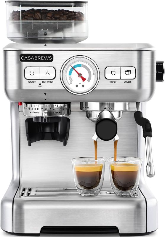 Photo 1 of CASABREWS Espresso Machines with Milk Frother, 20 Bar Espresso Maker with Hot Water Wand for Americano, Latte, Cappuccino, Espresso Coffee Machine with Adjustable Temperature, Gift for Women Men