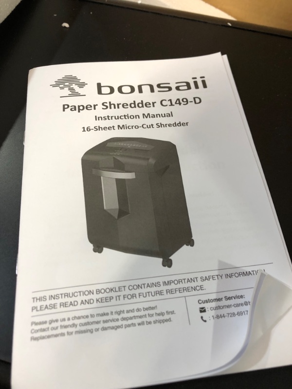 Photo 2 of (READ FULL POST) Bonsaii Paper Shredder, 16 Sheet Micro Cut Shredder for Home Office 60-Minute Heavy Duty Shredder with 6 Gallon Pullout Basket P-4 Level (C149-D) 16 Sheet Micro Cut 6-Gal