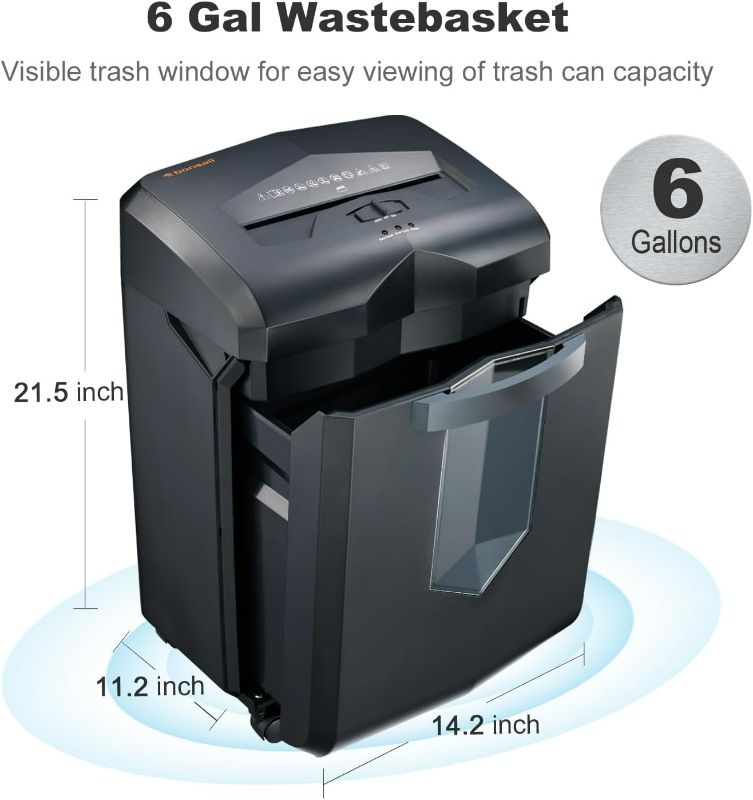 Photo 4 of (READ FULL POST) Bonsaii Paper Shredder, 16 Sheet Micro Cut Shredder for Home Office 60-Minute Heavy Duty Shredder with 6 Gallon Pullout Basket P-4 Level (C149-D) 16 Sheet Micro Cut 6-Gal