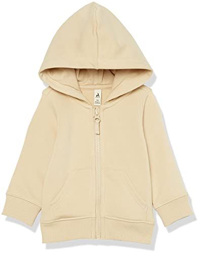 Photo 1 of Amazon Essentials Unisex Babies' French Terry Zip-Up Hoodie (Previously Amazon Aware) 12 Months Sand