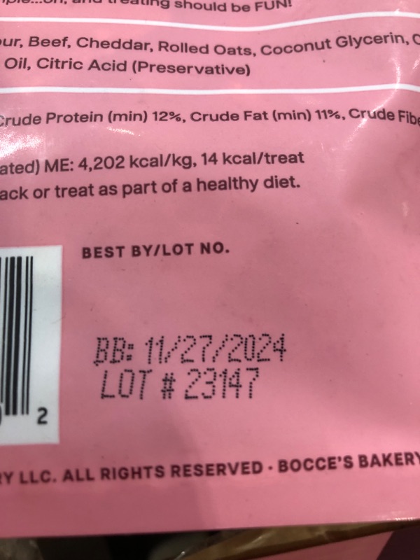 Photo 3 of * BUNDLE OF 5, NO RETURNS * Bocce's Bakery Oven Baked Say Moo Treats for Dogs, Wheat-Free Everyday Dog Treats, Made with Real Ingredients, Baked in The USA, All-Natural Soft & Chewy Cookies, Beef & Cheddar Recipe, 6 oz