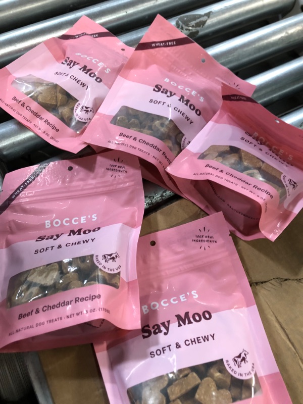 Photo 2 of * BUNDLE OF 5, NO RETURNS * Bocce's Bakery Oven Baked Say Moo Treats for Dogs, Wheat-Free Everyday Dog Treats, Made with Real Ingredients, Baked in The USA, All-Natural Soft & Chewy Cookies, Beef & Cheddar Recipe, 6 oz