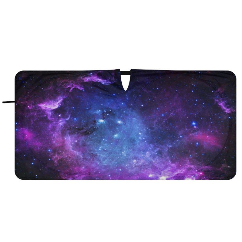 Photo 1 of Car Windshield Sun Shade Car Sun Visor for UV Rays and Sun Heat Protection Sun Shield for Front Window Universe Galaxy Nebula Space Foldable Automotive Interior Accessories Keeps Your Vehicle Cool