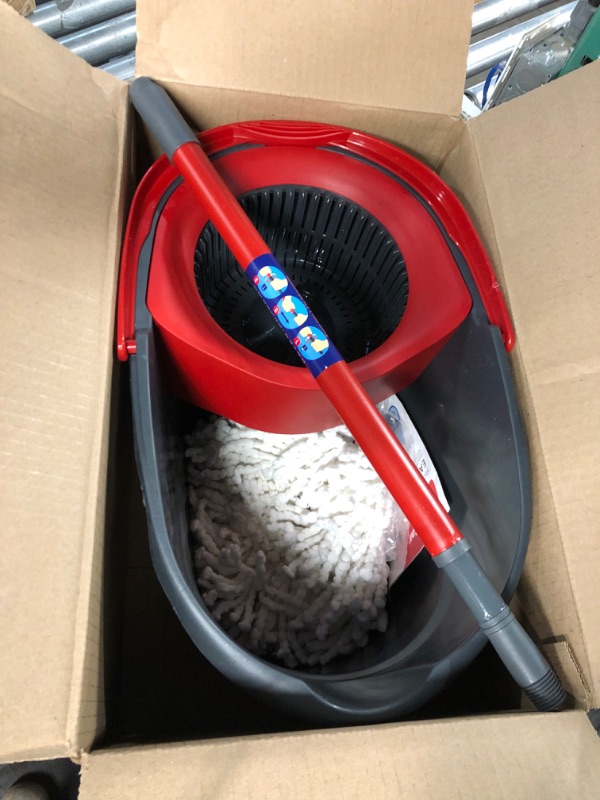 Photo 3 of (READ FULL POST) O-Cedar EasyWring Microfiber Spin Mop, Bucket Floor Cleaning System, Red, Gray Spin Mop & Bucket