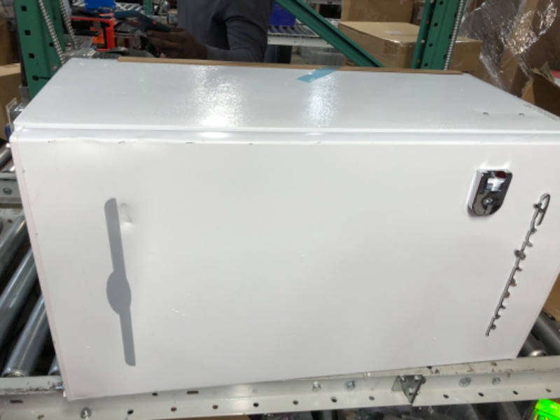 Photo 3 of **damaged**Frigidaire EFR376-WHITE 3.2 Cu Ft White Retro Bar Fridge with Side Bottle Opener