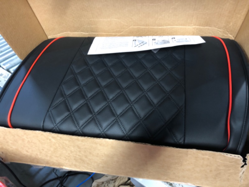 Photo 2 of MotorBox Faux Leather Seat Covers for Cars Trucks & SUV, Black & Red Prestige Edition Car Seat Covers for Fronts Seats Only, Diamond Stitched Cushioned Interior Protectors for Automotive Seats Black & Red 2 Front